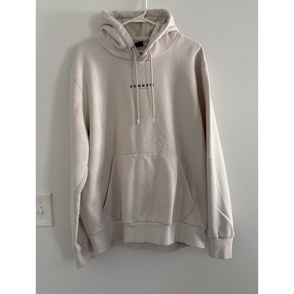Sonnetti London‎ Men's Beige Relaxed Fit StreetStyleMinimalist Hoodie SzXXL